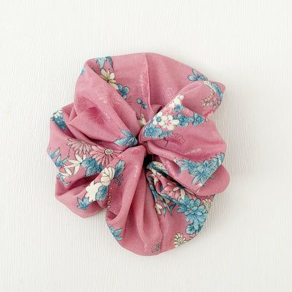 Soft Mauve upcycled vintage Japanese obi scrunchie